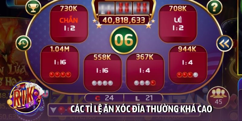 Các tỉ lệ ăn xóc đĩa thường khá cao