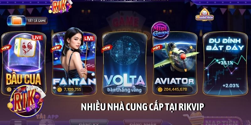 Nhiều nhà cung cấp tại Rikvip